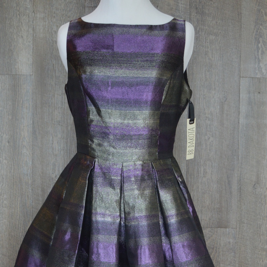 New Purple/Silver Cocktail Party Dress Sz 2
